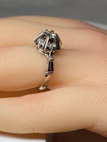 Bague 51 Bague solitaire en Or gris, et Diamants 58 Facettes AB72bis