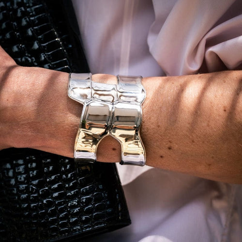 Bracelet HERMÈS - Bracelet manchette "Niloticus Eclat" - en argent 58 Facettes