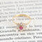 Bague 54 Bague rosace en or jaune avec diamants et rubis 58 Facettes 3892