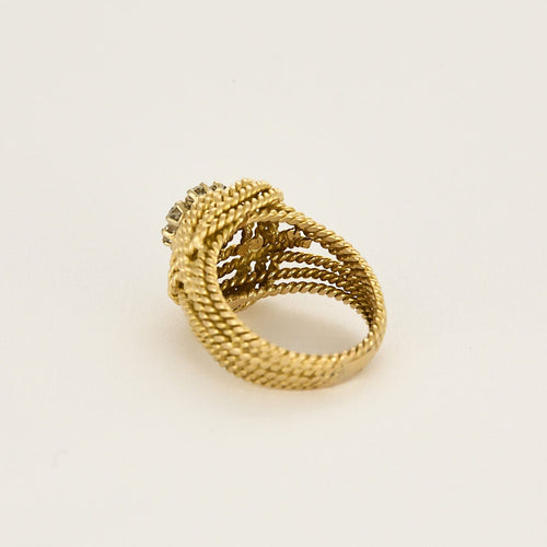 Bague 53 Bague tressée en or jaune et diamants 58 Facettes CHOL1168