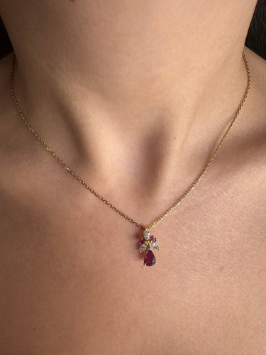 Collier Collier - Or jaune, rubis et diamants 58 Facettes 1107