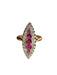 Bague 53 Bague Marquise 2 ors Rubis Diamants 58 Facettes