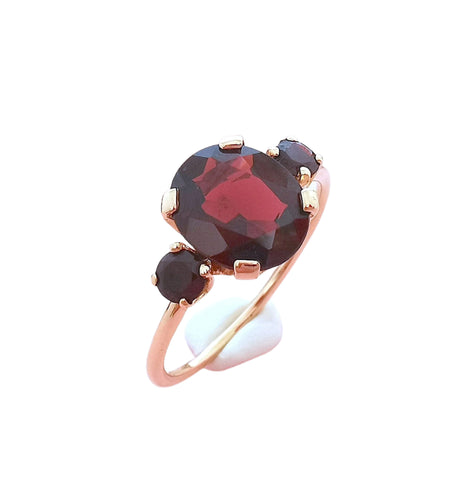 Bague grenats or rose 18 K
