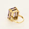 Bague cocktail en or jaune, améthyste