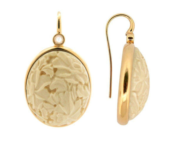 Boucles d'oreilles boucles d'oreilles POMELLATO victoria engraved or jaune 18k agate 58 Facettes 268835