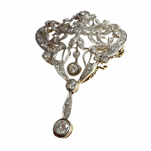 Broche Broche principe en or et platine avec diamants 58 Facettes Q117B(948)