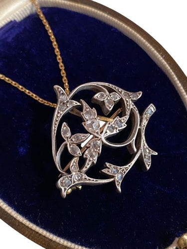 Broche Broche aux motifs végétaux de la fin du XIXème siècle 58 Facettes