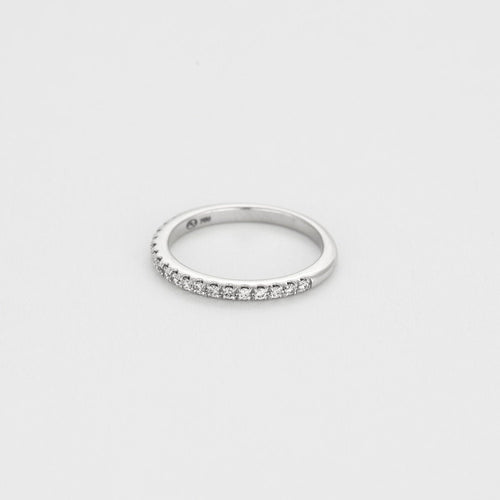 Bague 53 Alliance en or blanc et diamants 58 Facettes LP554/13