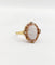 Bague 48 Bague antique or jaune 18k camée sur coquille et de petites perles 58 Facettes A03122