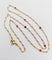 Collier Chaine vintage or jaune mailles gourmette et rubis 58 Facettes B01012