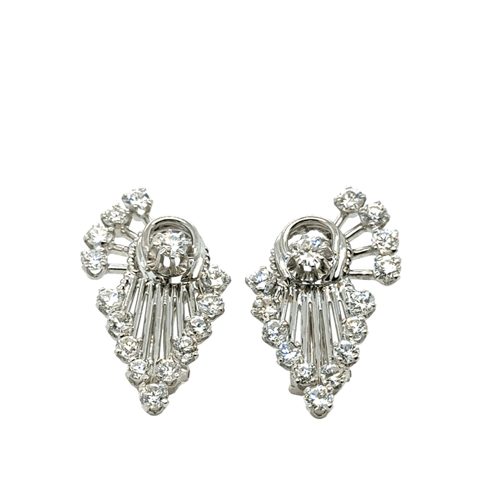 Boucles d’oreilles or blanc et Diamants