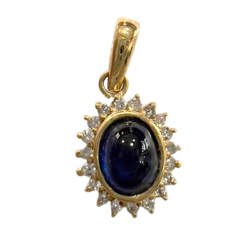 Pendentif PENDENTIF EN OR JAUNE 18 kt AVEC DIAMANTS ET SAPHIR 58 Facettes Q307B