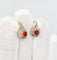 Boucles d'oreilles Dormeuses marguerite antique or rose pierre rouge et diamants 58 Facettes A00730
