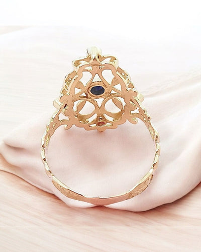 Bague 62 Bague or jaune avec diamants rubis et saphir 58 Facettes AA 1673