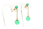 Boucles d'oreilles contemporaines en or jaune 14 carats serties de jade