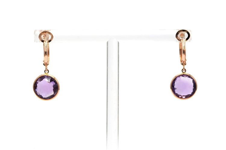 Boucles d'oreilles Boucles d'oreilles contemporaines serties d'améthystes en or rose 18 carats 58 Facettes 23286