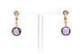 Boucles d'oreilles Boucles d'oreilles contemporaines serties d'améthystes en or rose 18 carats 58 Facettes 23286