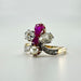 Bague 53 Bague duchesse perle, diamants taille ancienne et rubis en or jaune 58 Facettes 1