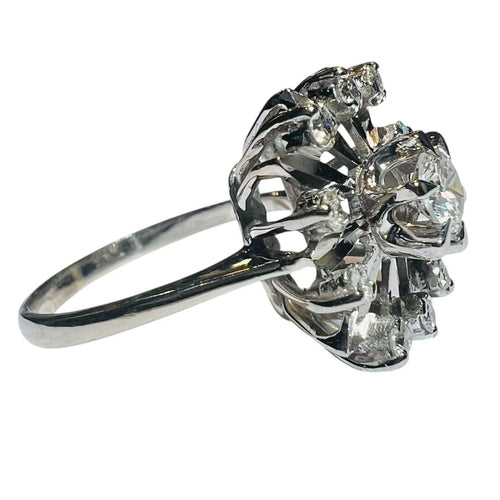 Bague 52 Bague "étoile" or blanc diamants 58 Facettes 7872 A