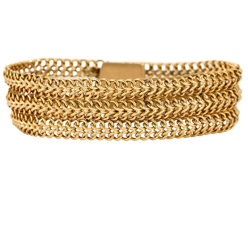 Bracelet Bracelet or jaune, maille tressée 58 Facettes BLO0074