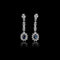 Boucles d'oreilles en or blanc, saphir et diamants