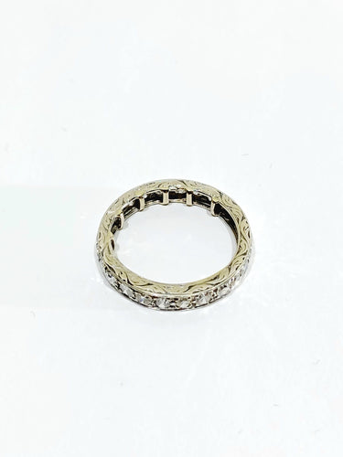 Bague 48 Alliance tour damants or blanc 58 Facettes