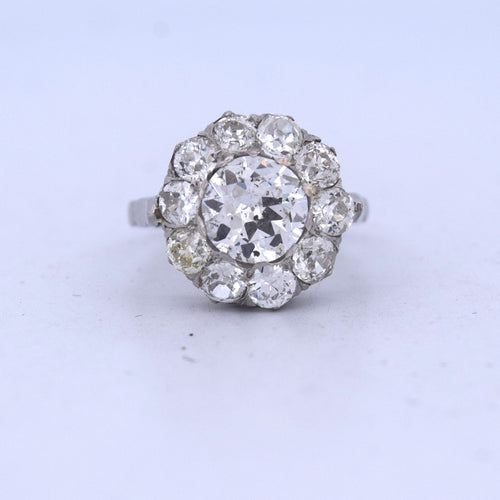 Bague 52 Bague ancienne en or blanc avec diamant 58 Facettes