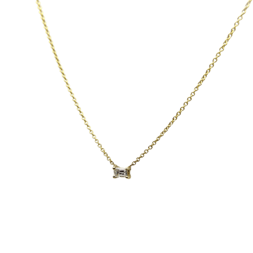 Collier Collier en or 14 carats avec diamant taille émeraude 58 Facettes A2004E