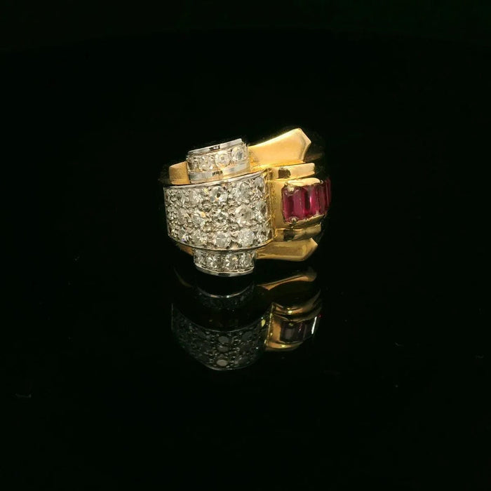 Bague 53 Bague Tank en diamant vers 1940 58 Facettes