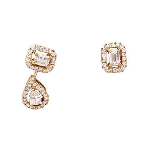 Boucles d'oreilles Paire de puces d'oreilles Messika, collection "My Twin", or rose et diamants 58 Facettes 34355