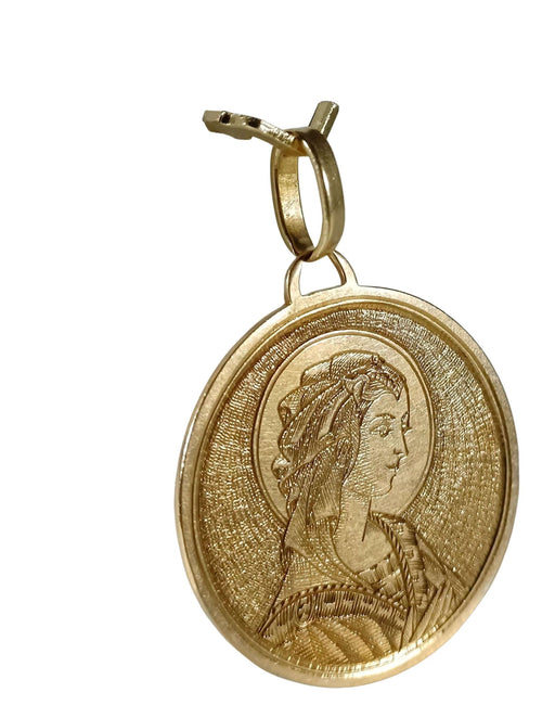 Pendentif Médaille Sainte Vierge en or guilloché 58 Facettes 25