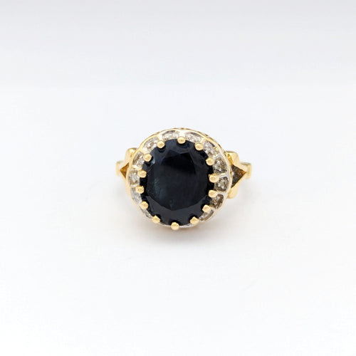 Bague 53 Bague en or jaune, saphir et diamants 58 Facettes 32595