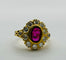 Bague 56 Bague en or jaune avec rubis et diamants 58 Facettes 50236
