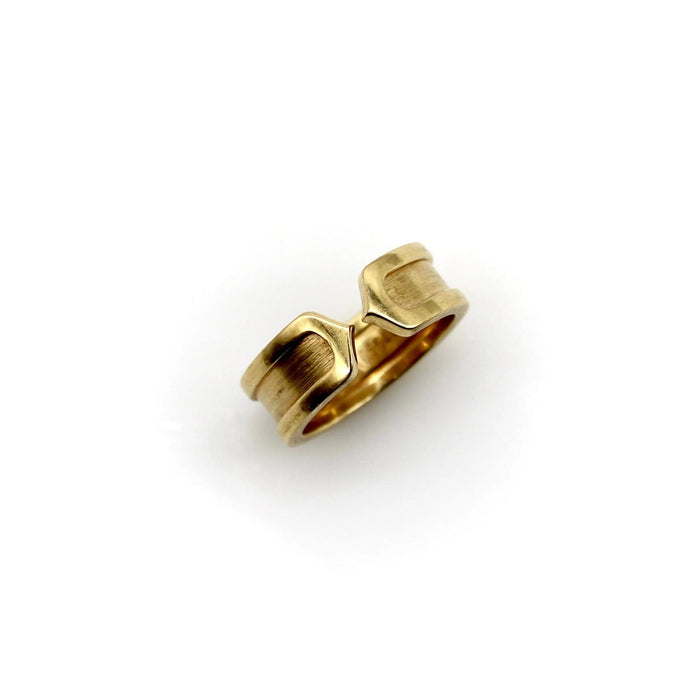 Bague 47 CARTIER - Vintage Gold Double C Ring 58 Facettes