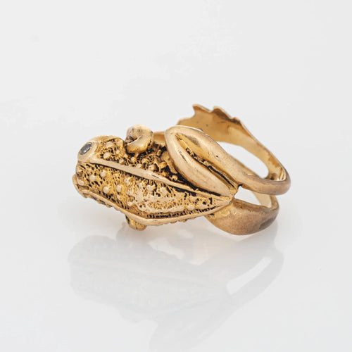 Bague 52 Bague Grenouille Vintage Or Jaune Pieds Palmés 58 Facettes G12691