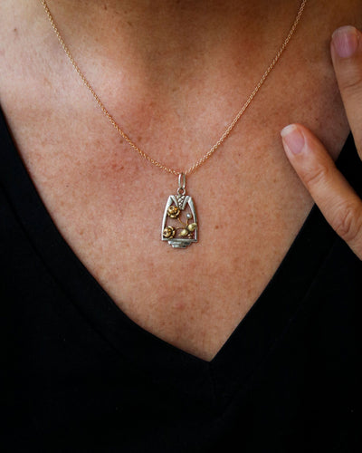Pendentif Pendentif Ancien Deux Ors blanc, jaune et Perles 58 Facettes A11221