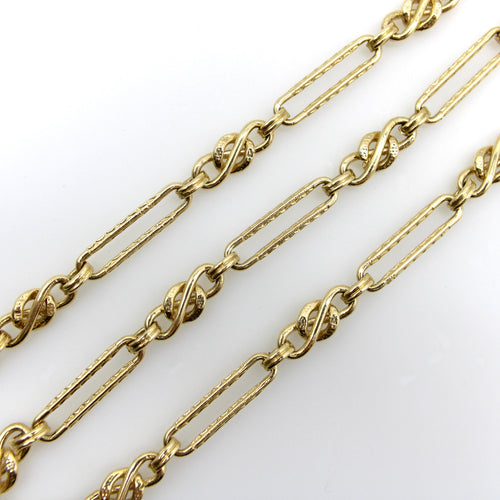 Collier Chaîne à maillons fantaisie en or 14 carats d'inspiration victorienne 58 Facettes