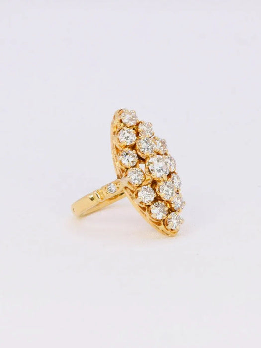 Bague marquise vintage or jaune diamants