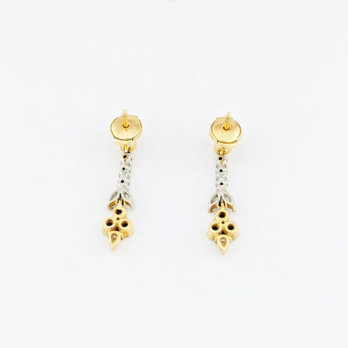Boucles d'oreilles Boucles d'oreilles pendantes 2 or, diamants et saphirs 58 Facettes 32644