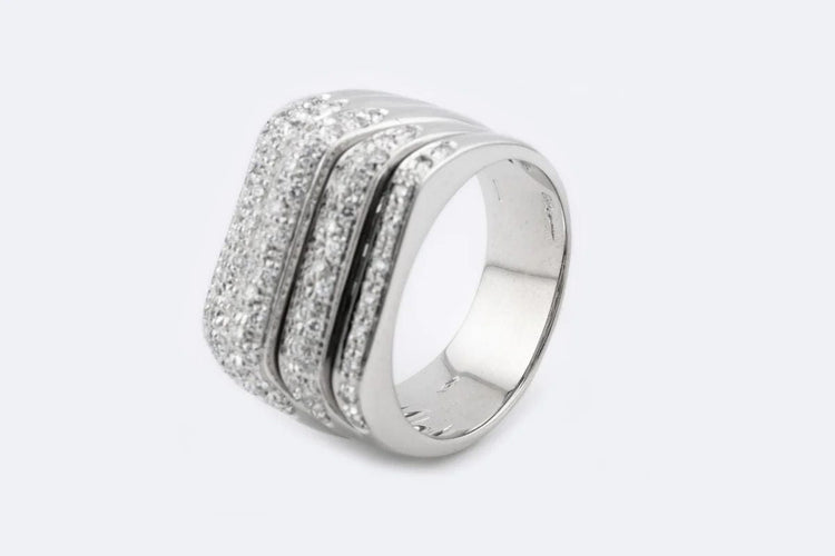 Bague 59 Bague en or blanc avec diamants 58 Facettes anl922