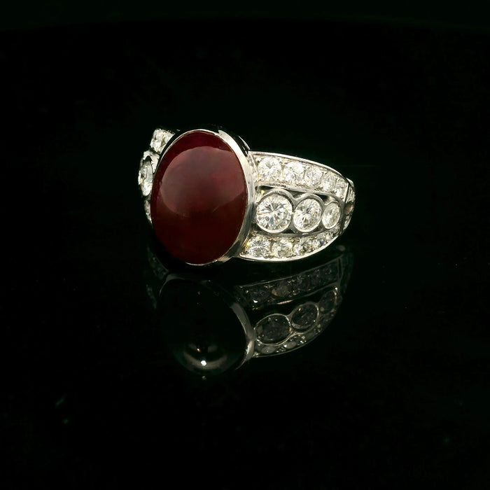 Bague 50.5 Bague Rubis Cabochon 58 Facettes