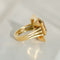 Bague 53 Bague vintage en or jaune avec une grande citrine – motif architectural 58 Facettes