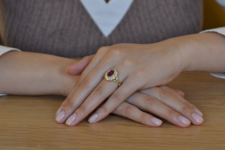 Bague 56 Bague vintage rubis et diamants en or 18k 58 Facettes 27590