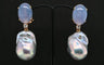 Boucles d'oreilles Boucles d'oreilles Calcédoine et Perles Baroques Ornées de Diamants 58 Facettes