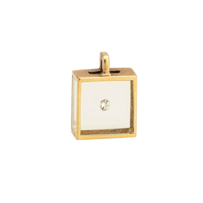 Pendentif Pascal Morabito Pendentif Cube Diamant Flottant Vintage Or Jaune 18 Carats 58 Facettes G13420