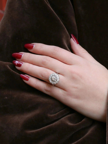 Bague 51 Bague marguerite diamants 1,2 ct 58 Facettes J307