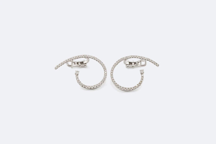 Boucles d'oreilles Oro Bianco Orecchini a chiocciola in oro bianco con diamanti 58 Facettes ORC183