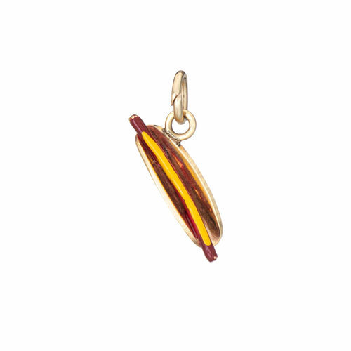 Pendentif Pendentif vintage Hot-dog en or jaune, rouge et jaune, émaillé 58 Facettes G14157