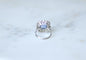 Bague 54.5 Bague Marguerite Art Déco saphir de Ceylan 3,90 cts et diamants 58 Facettes