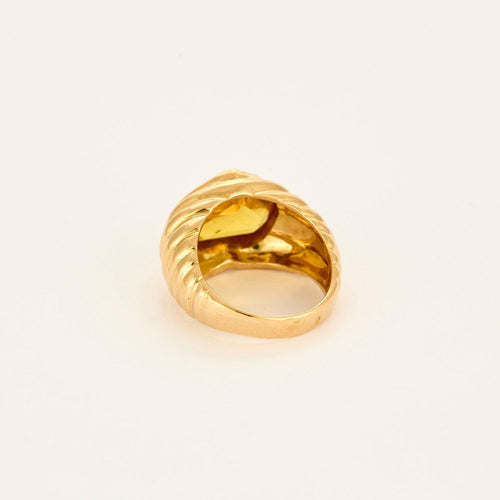Bague coeur or jaune topaze